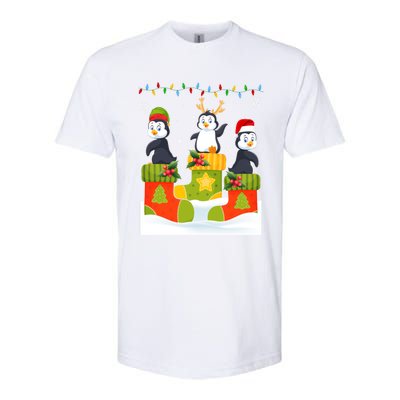 Santa Reindeer Penguin In Christmas Socks Ugly Xmas Meaningful Gift Softstyle CVC T-Shirt