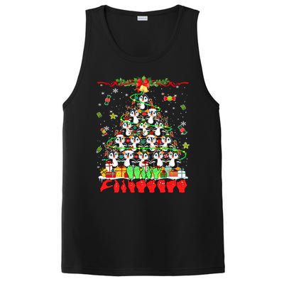 Santa Reindeer Penguins Xmas Tree Hands Sign Language Gift PosiCharge Competitor Tank