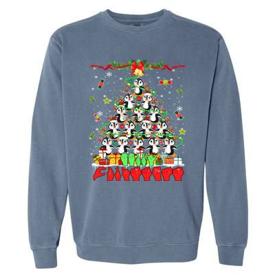 Santa Reindeer Penguins Xmas Tree Hands Sign Language Gift Garment-Dyed Sweatshirt