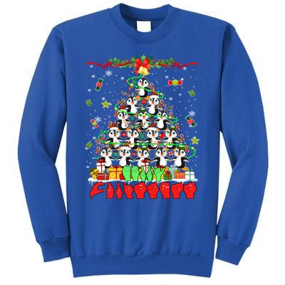 Santa Reindeer Penguins Xmas Tree Hands Sign Language Gift Sweatshirt