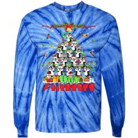 Santa Reindeer Penguins Xmas Tree Hands Sign Language Gift Tie-Dye Long Sleeve Shirt