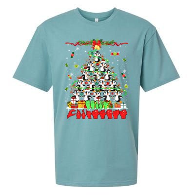 Santa Reindeer Penguins Xmas Tree Hands Sign Language Gift Sueded Cloud Jersey T-Shirt