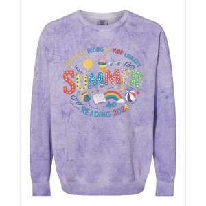 Summer Reading Program 2024 Adventure Begins At Your Library Colorblast Crewneck Sweatshirt