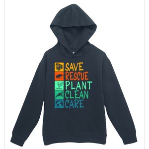 Save Rescue Plant Clean Care Animal Nature Recycle Earth Day Gift Urban Pullover Hoodie