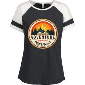 Summer Reading Program 2024 Adventure Begins At Your Library Enza Ladies Jersey Colorblock Tee