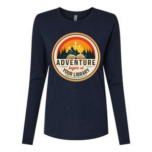 Summer Reading Program 2024 Adventure Begins At Your Library Womens Cotton Relaxed Long Sleeve T-Shirt