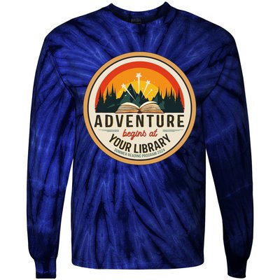 Summer Reading Program 2024 Adventure Begins At Your Library Tie-Dye Long Sleeve Shirt