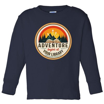 Summer Reading Program 2024 Adventure Begins At Your Library Toddler Long Sleeve Shirt