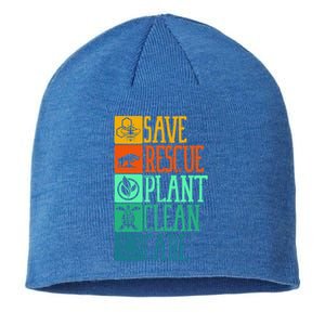 Save Rescue Plant Clean Care Turtle Animal Recycle Earth Day Cute Gift Sustainable Beanie