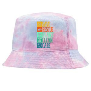 Save Rescue Plant Clean Care Turtle Animal Recycle Earth Day Cute Gift Tie-Dyed Bucket Hat