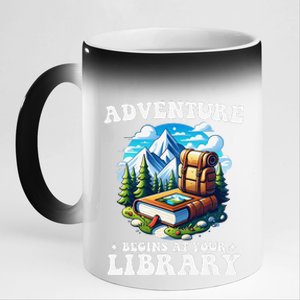 Summer Reading Program 2024 Adventure Begins At Your Library 11oz Black Color Changing Mug