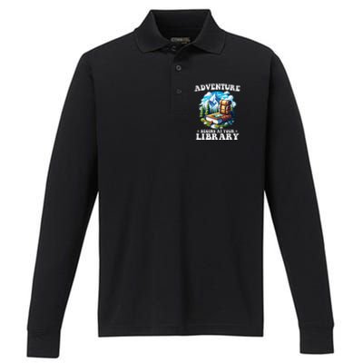 Summer Reading Program 2024 Adventure Begins At Your Library Performance Long Sleeve Polo