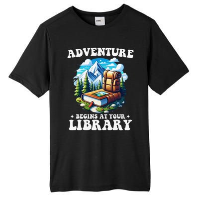 Summer Reading Program 2024 Adventure Begins At Your Library Tall Fusion ChromaSoft Performance T-Shirt