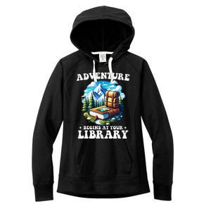 Summer Reading Program 2024 Adventure Begins At Your Library Women's Fleece Hoodie