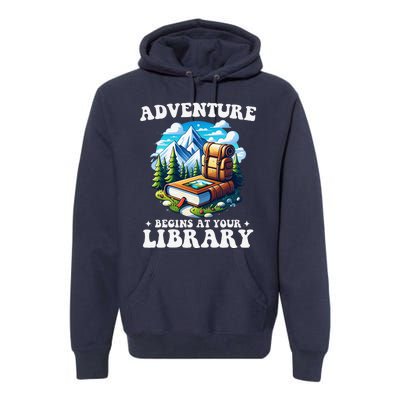 Summer Reading Program 2024 Adventure Begins At Your Library Premium Hoodie