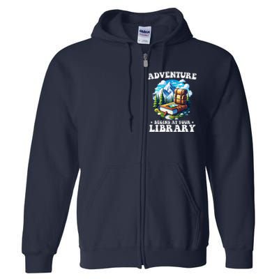 Summer Reading Program 2024 Adventure Begins At Your Library Full Zip Hoodie