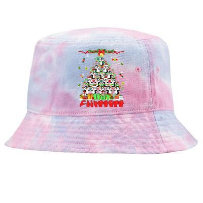 Santa Reindeer Penguins Xmas Tree Hands Sign Language Great Gift Tie-Dyed Bucket Hat