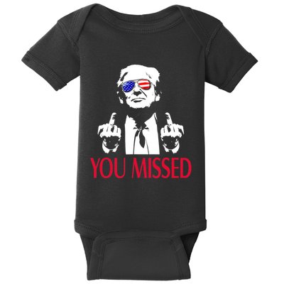 Shot Republican Pro Trump President 2024Youre Attending Political Event Run Baby Bodysuit