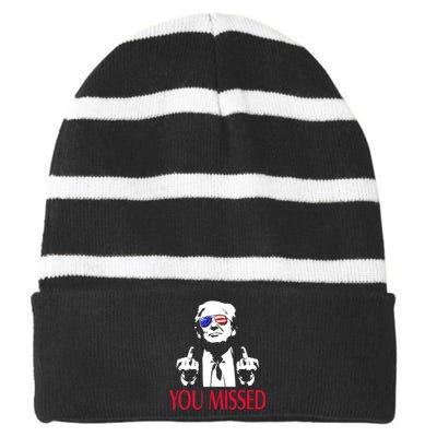 Shot Republican Pro Trump President 2024Youre Attending Political Event Run Striped Beanie with Solid Band