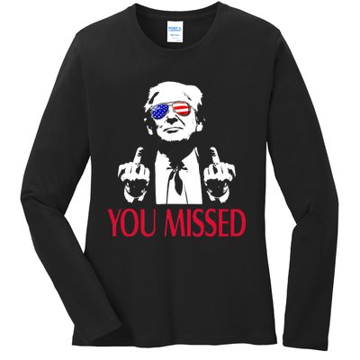 Shot Republican Pro Trump President 2024Youre Attending Political Event Run Ladies Long Sleeve Shirt