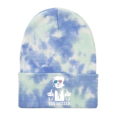 Shot Republican Pro Trump President 2024Youre Attending Political Event Run Tie Dye 12in Knit Beanie