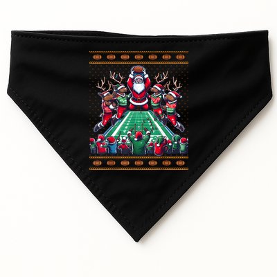 Santa Reindeer Play American Football Christmas Football Fan USA-Made Doggie Bandana