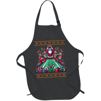 Santa Reindeer Play American Football Christmas Football Fan Apron