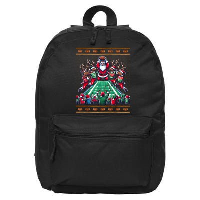 Santa Reindeer Play American Football Christmas Football Fan 16 in Basic Backpack