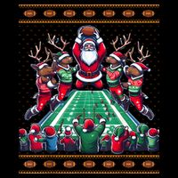Santa Reindeer Play American Football Christmas Football Fan Womens Tank Top