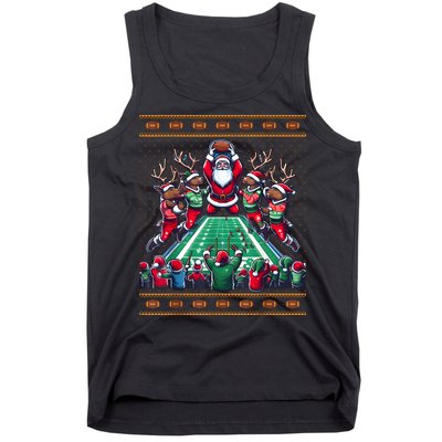 Santa Reindeer Play American Football Christmas Football Fan Tank Top