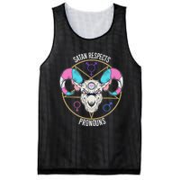 Satan Respects Pronouns Flag Satanist Mesh Reversible Basketball Jersey Tank