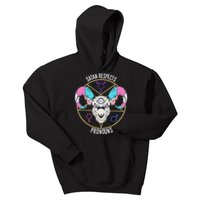 Satan Respects Pronouns Flag Satanist Kids Hoodie