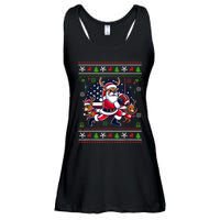 Santa Reindeer Play American Football Ugly Christmas Ladies Essential Flowy Tank