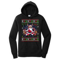 Santa Reindeer Play American Football Ugly Christmas Women's Pullover Hoodie