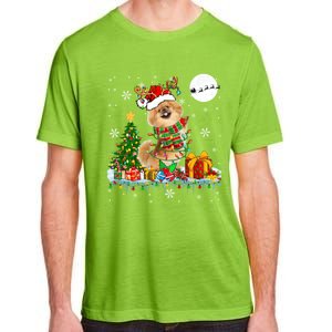 Santa Reindeer Pekingese Christmas Tree Lights Dog Owner Gift Adult ChromaSoft Performance T-Shirt