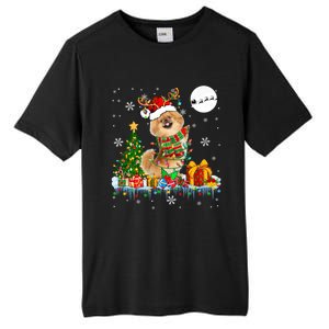 Santa Reindeer Pekingese Christmas Tree Lights Dog Owner Gift Tall Fusion ChromaSoft Performance T-Shirt