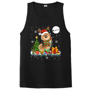 Santa Reindeer Pekingese Christmas Tree Lights Dog Owner Gift PosiCharge Competitor Tank