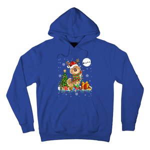 Santa Reindeer Pekingese Christmas Tree Lights Dog Owner Gift Hoodie