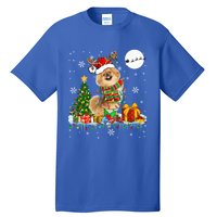 Santa Reindeer Pekingese Christmas Tree Lights Dog Owner Gift Tall T-Shirt