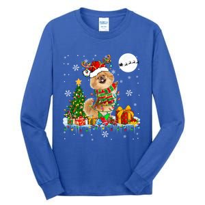 Santa Reindeer Pekingese Christmas Tree Lights Dog Owner Gift Tall Long Sleeve T-Shirt