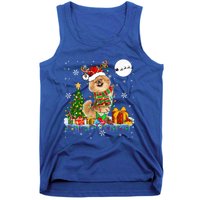 Santa Reindeer Pekingese Christmas Tree Lights Dog Owner Gift Tank Top