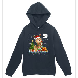 Santa Reindeer Pekingese Christmas Tree Lights Dog Owner Gift Urban Pullover Hoodie