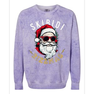 Skibid.I Rizzmas Retro Santa Hat Cool Christmas Graphic Colorblast Crewneck Sweatshirt