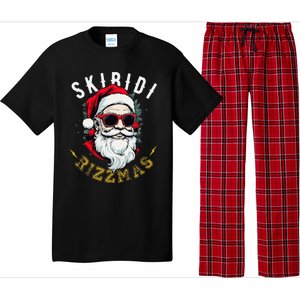 Skibid.I Rizzmas Retro Santa Hat Cool Christmas Graphic Pajama Set