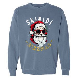 Skibid.I Rizzmas Retro Santa Hat Cool Christmas Graphic Garment-Dyed Sweatshirt