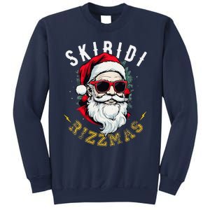 Skibid.I Rizzmas Retro Santa Hat Cool Christmas Graphic Sweatshirt