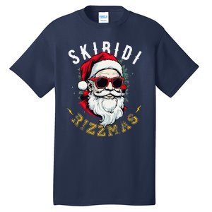 Skibid.I Rizzmas Retro Santa Hat Cool Christmas Graphic Tall T-Shirt