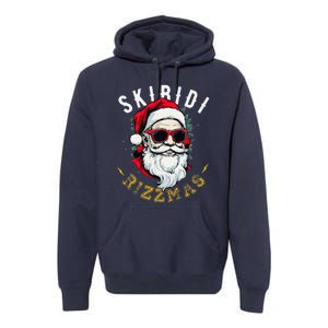 Skibid.I Rizzmas Retro Santa Hat Cool Christmas Graphic Premium Hoodie