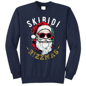 Skibid.I Rizzmas Retro Santa Hat Cool Christmas Graphic Tall Sweatshirt