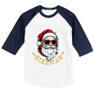 Skibid.I Rizzmas Retro Santa Hat Cool Christmas Graphic Baseball Sleeve Shirt